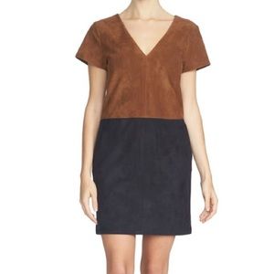1. State Color block Faux Suede Dress Small